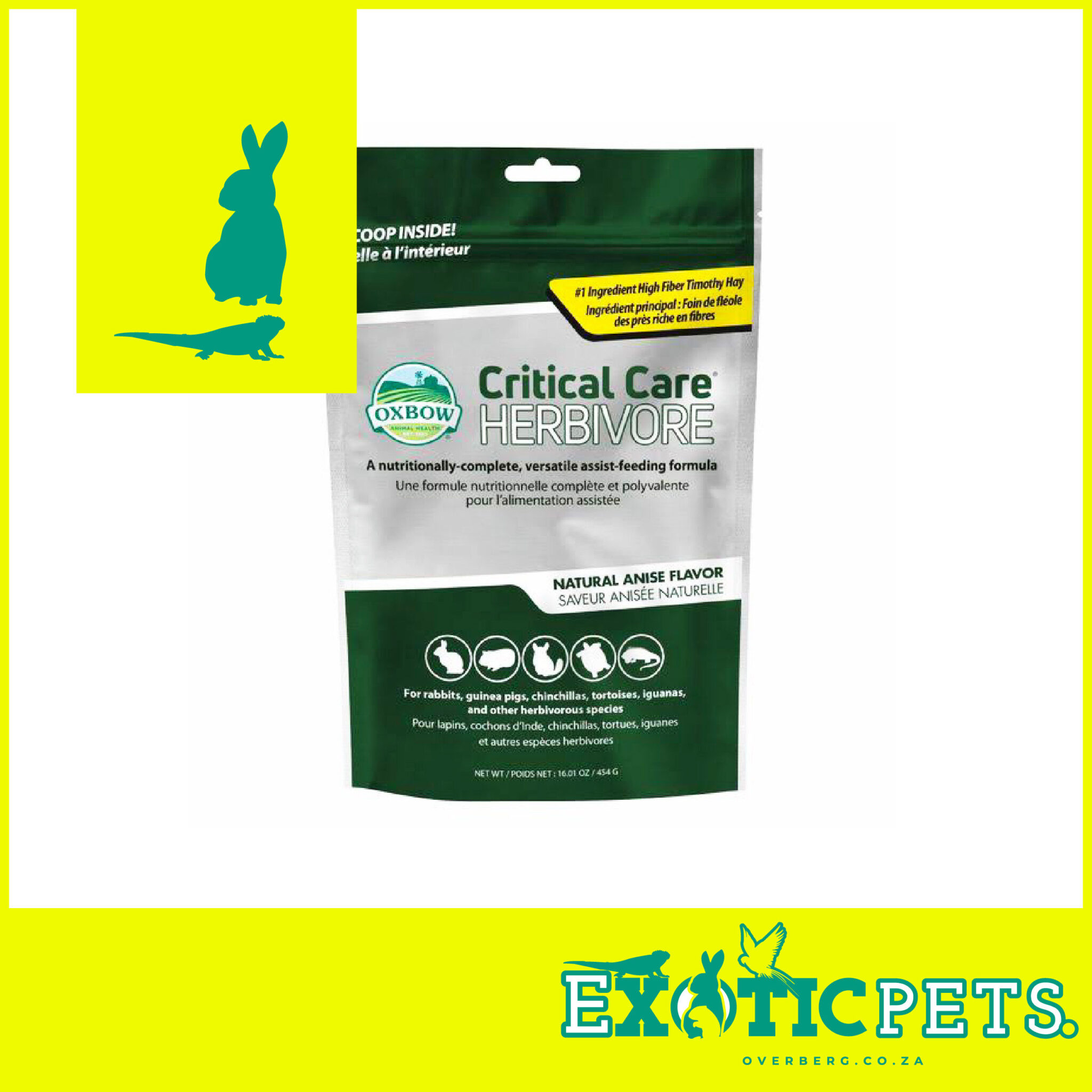 Oxbow Critical Care Herbivore Anise flavour 141g | Exotic Pets Overberg