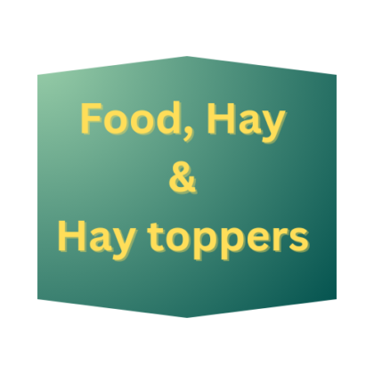 Food, hay and hay toppers